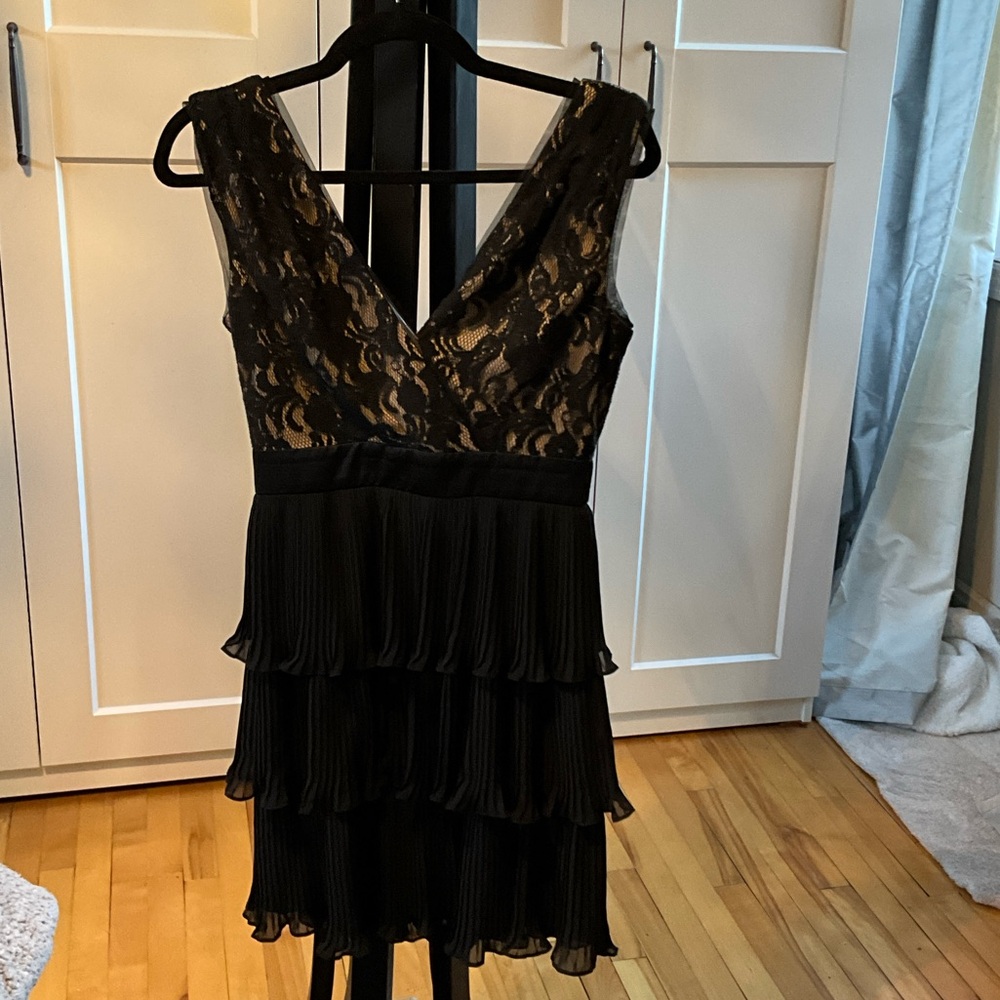 BCBG Paris Black Lace Backless Dress